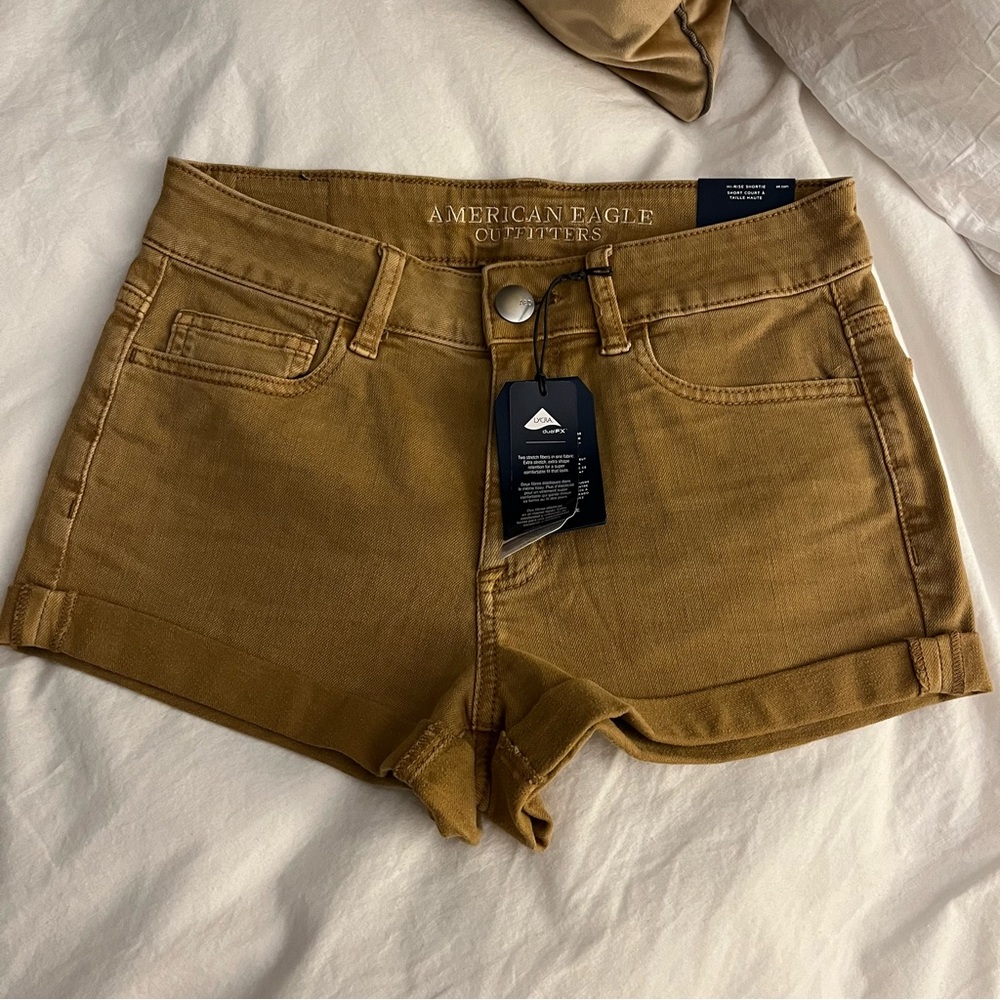 American Eagle Hi-Rise Shortie Jean Shorts